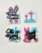 Set of 4 3D Print Easter Faith Cross Religious Pins or Magnets Made in America Baha Ranch Western Wear
