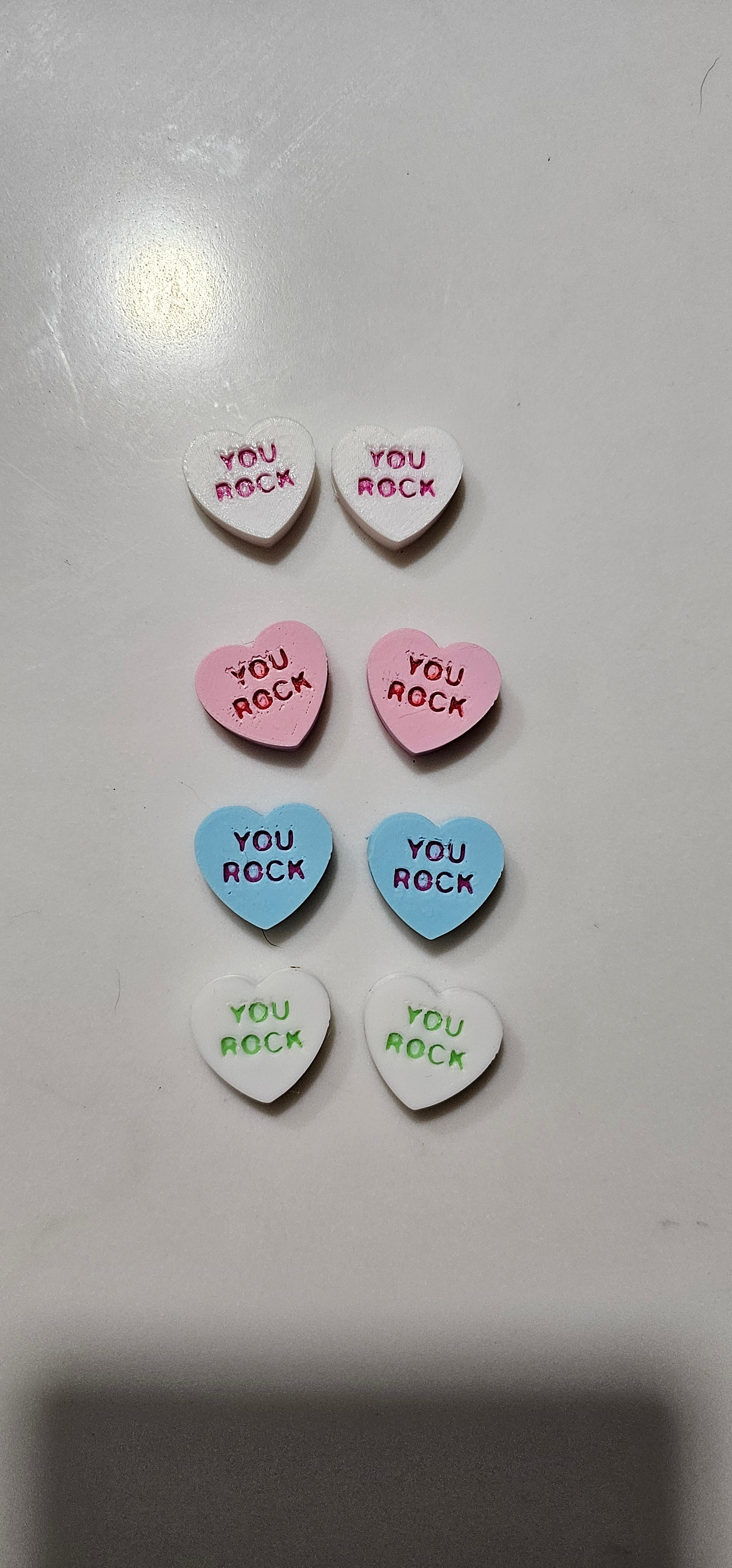 3d Printed Candy Conversation Heart Pins or Earrings Made in America Baha Ranch Western Wear