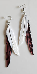 3D Print Double Feather Boho Earrings Made in America Baha Ranch Western Wear