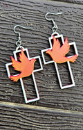 3D Print Christian Cross Faith Earrings Made in America Baha Ranch Western Wear