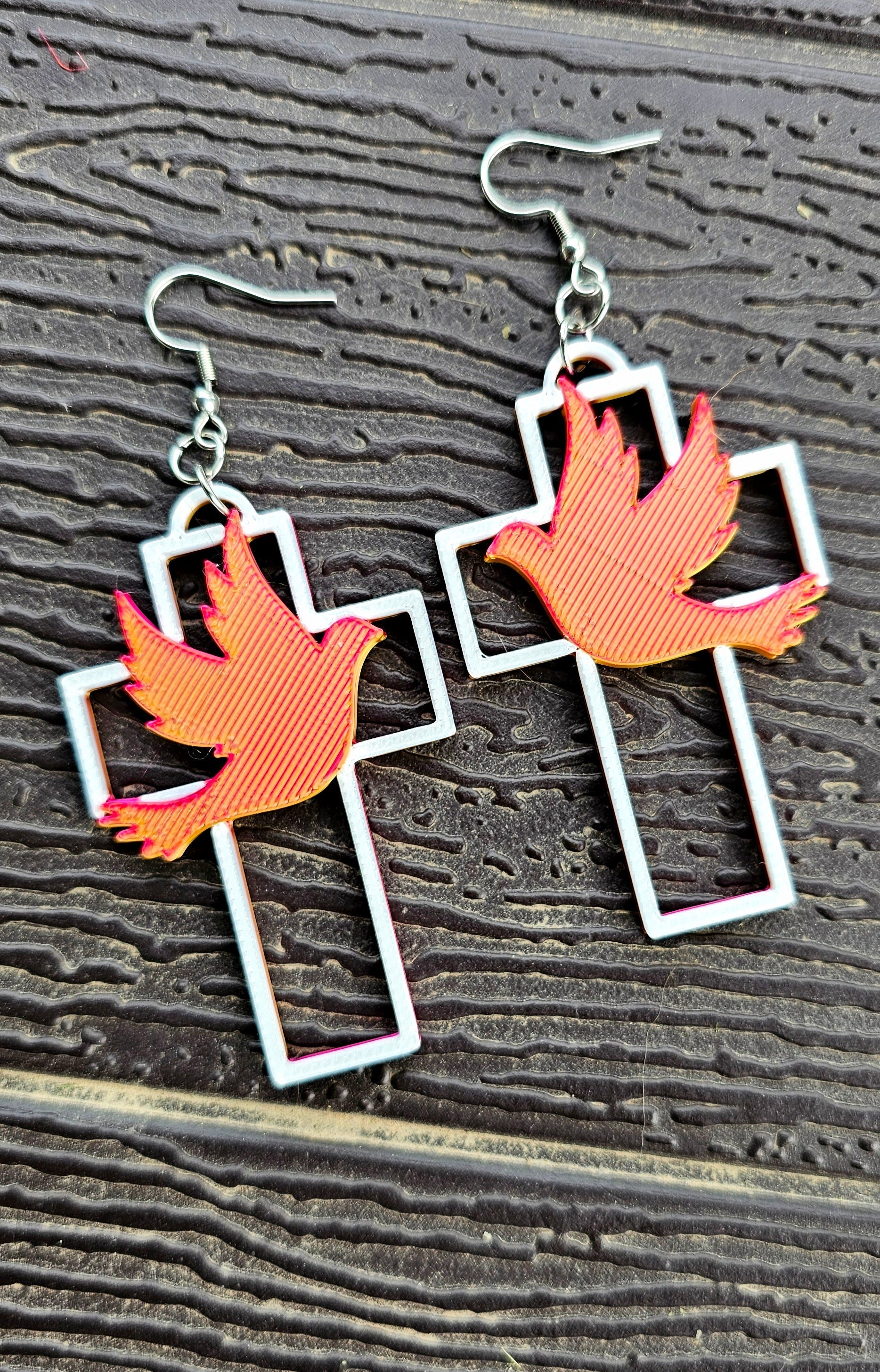 3D Print Christian Cross Faith Earrings Made in America Baha Ranch Western Wear