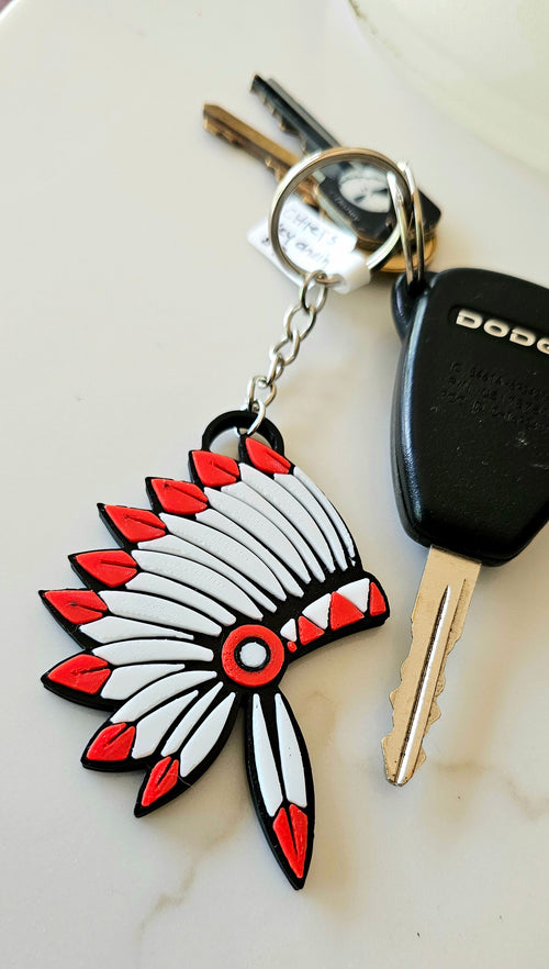 3D Print Chiefs Kc 15 Mahomes Kansas City Kelce Football Indian Headdress Keychain Baha Ranch Western Wear