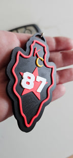3D Print Chiefs Arrowhead Kc 15 Mahomes Kansas City 87 Kelce Football Keychain Made in America Baha Ranch Western Wear