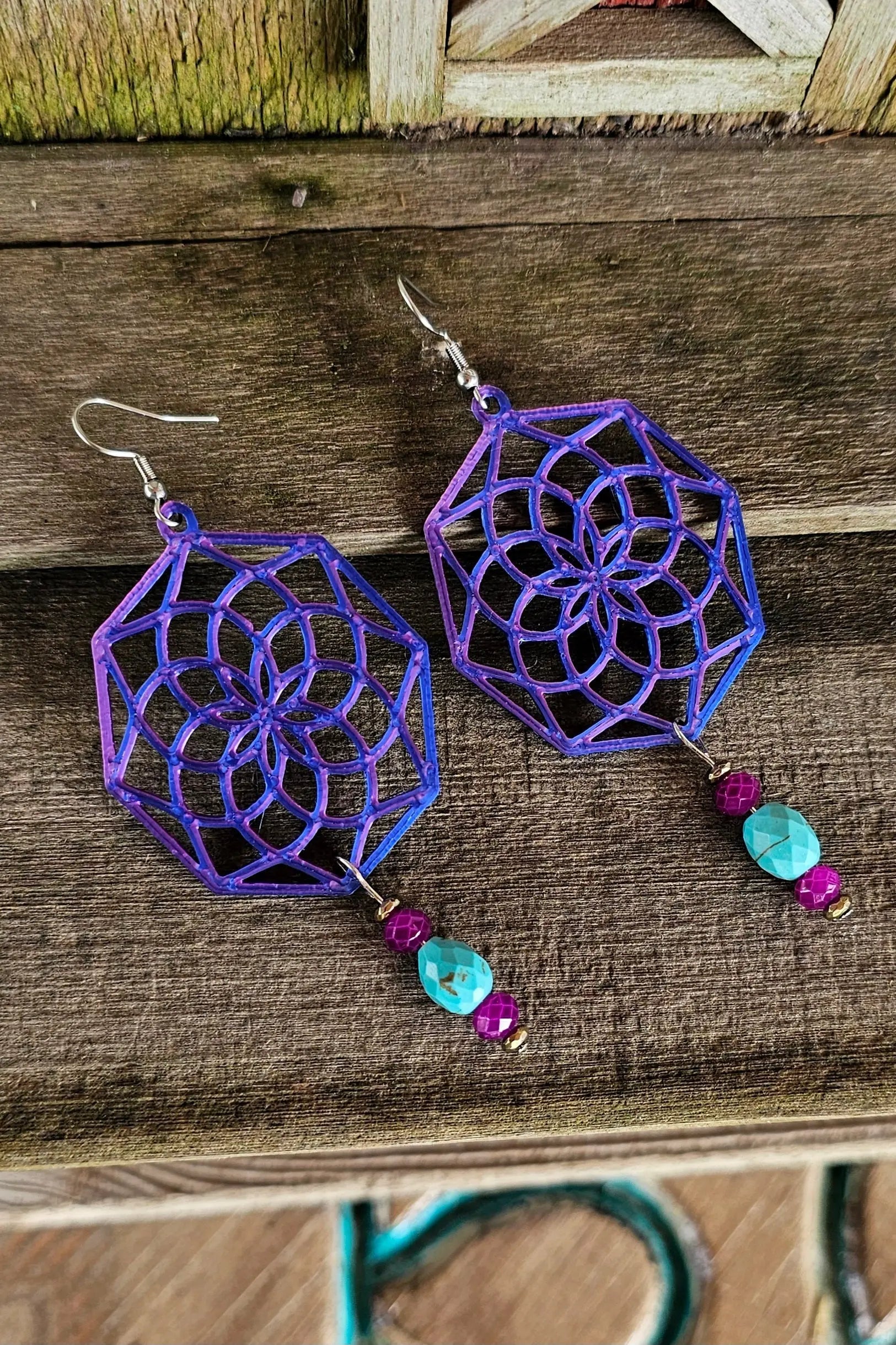 3D Print Boho Earrings Made in America Baha Ranch Western Wear