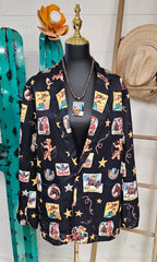 Baha Ranch Vintage Cowgirl Collage Western Blazer Baha Ranch Western Wear