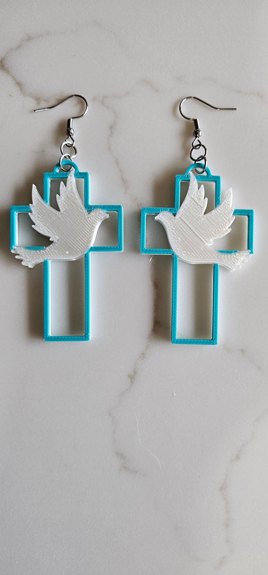 3D Print Christian Cross Faith Earrings Made in America Baha Ranch Western Wear