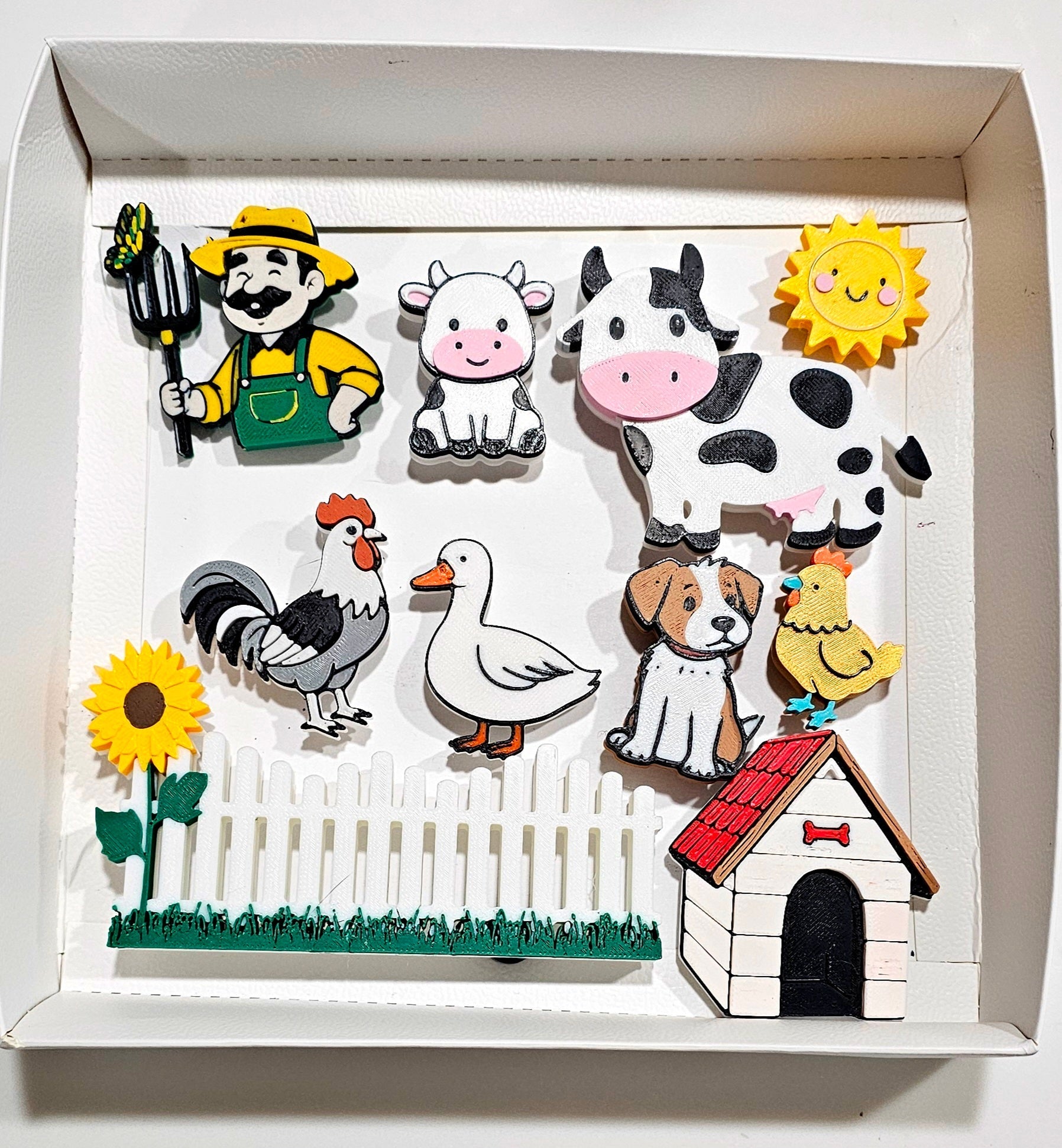 3D Hobby Farmer Cow Farm Animal Magnet Gift Set Made in America Baha Ranch Western Wear