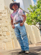 Baha Ranch Retro Pop Western Trail Ride Polo Shirt Baha Ranch Western Wear