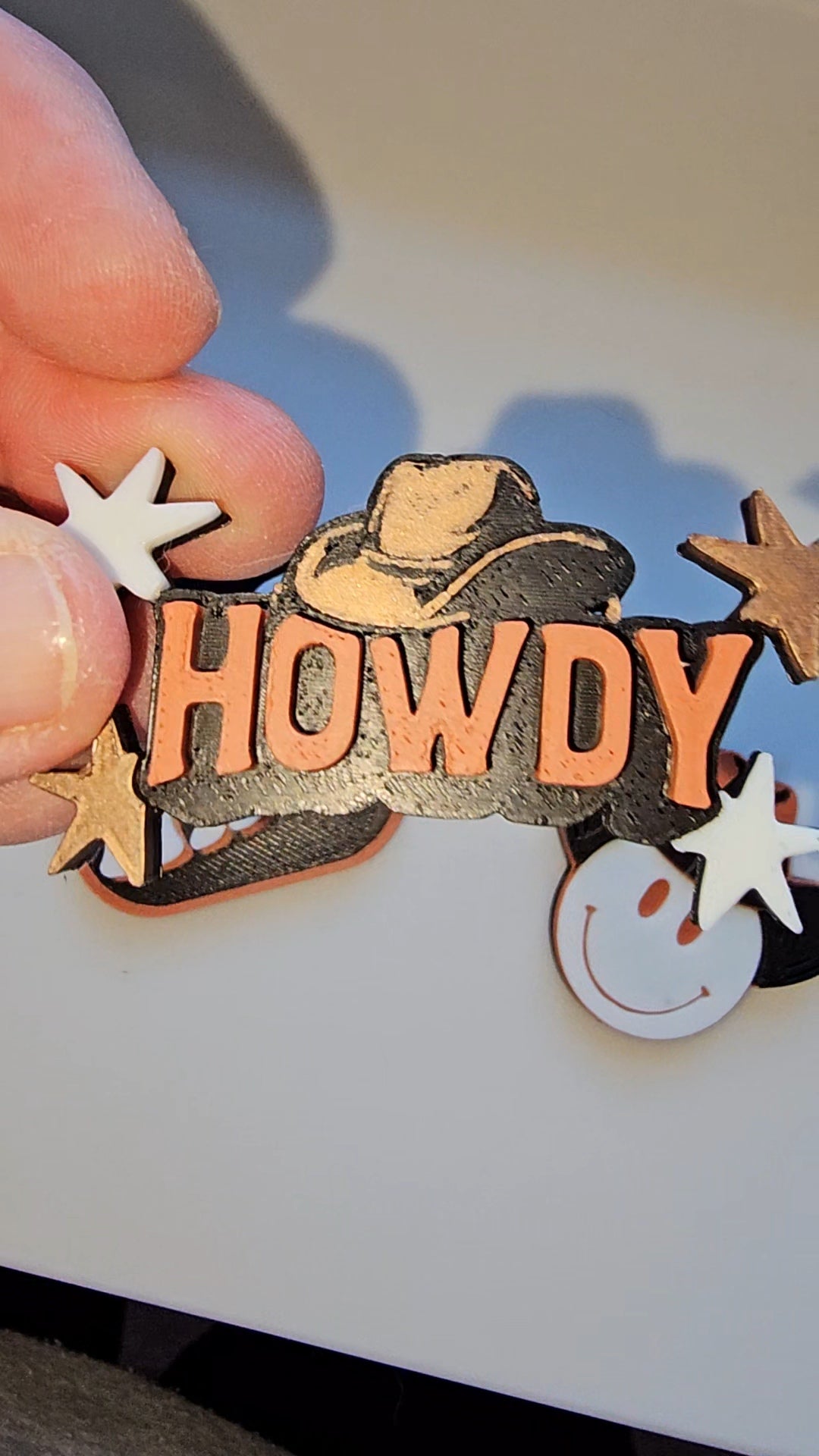 Set of 4 3D Print Western Cowboy Yeehaw Howdy Hat Pins Made in America Baha Ranch Western Wear