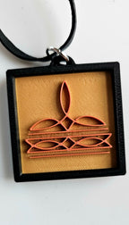 3D Print Picture Necklace on Deerskin Leather Western Bootstitch Made in America Baha Ranch Western Wear