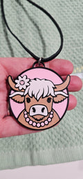 3d Western Cowgirl Cowboy Highland Cow Theme - Necklace, Purse Charm, Earrings, Keychain, Magnet Baha Ranch Western Wear