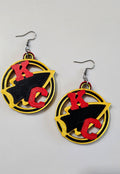 3D Print Kansas City Arrowhead Football Chiefs Earrings Made in America Baha Ranch Western Wear