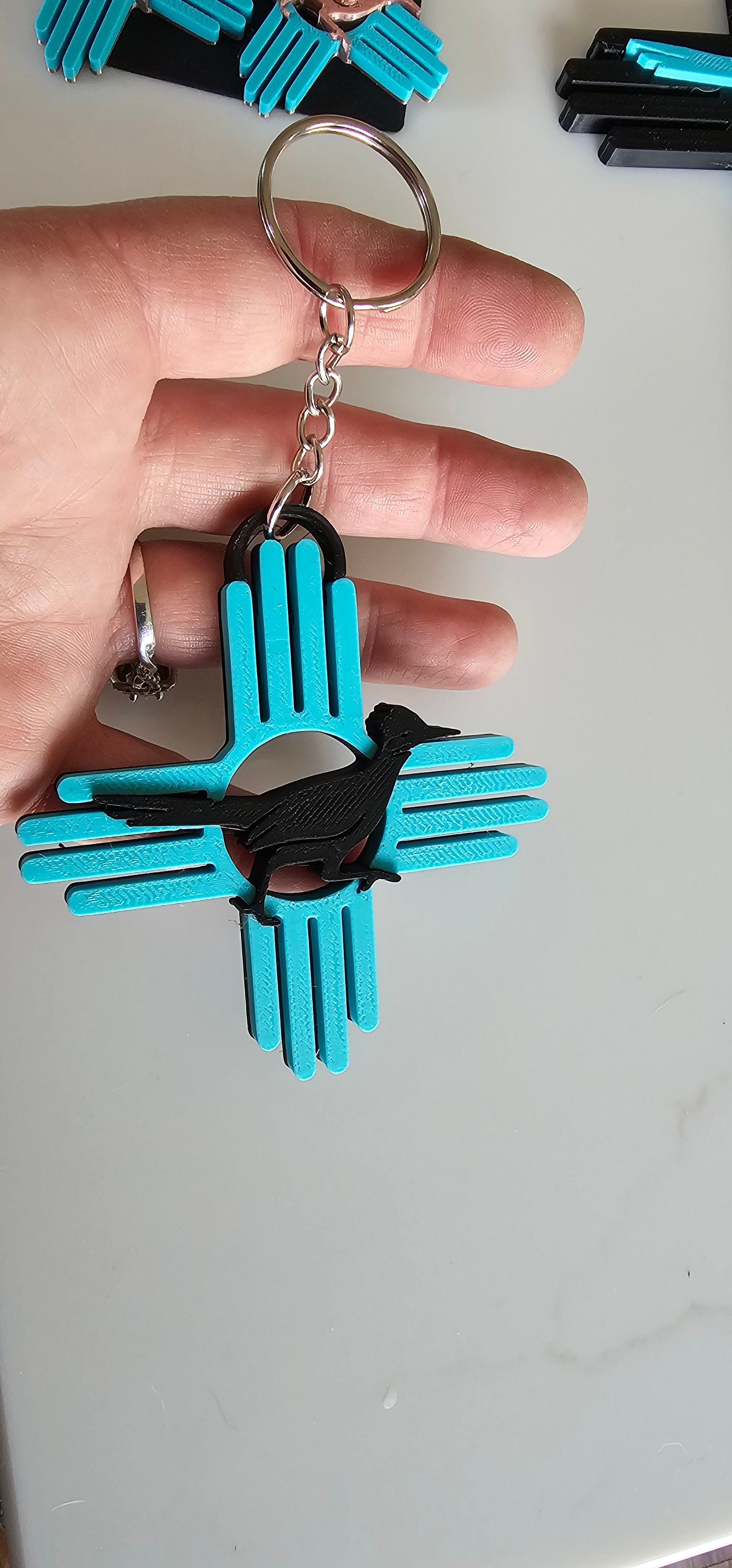 3D New Mexico Zia Magnet or Bookmark or Keychain or Earrings Baha Ranch Western Wear