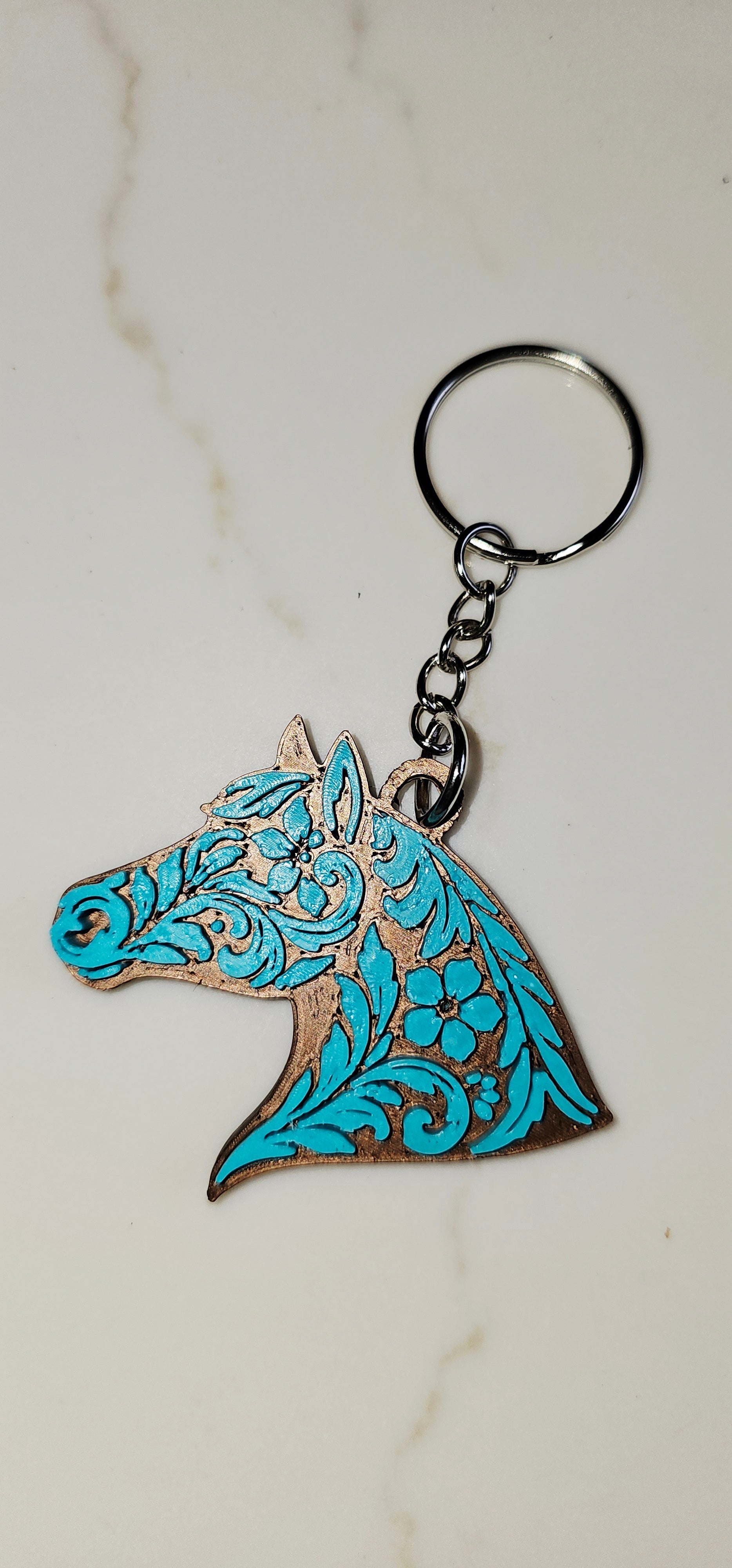 Baha Ranch Year of the Horse Tooled 3d Print Bookmark Keychain Hatpin Magnet Purse Charm Made in America Baha Ranch Western Wear