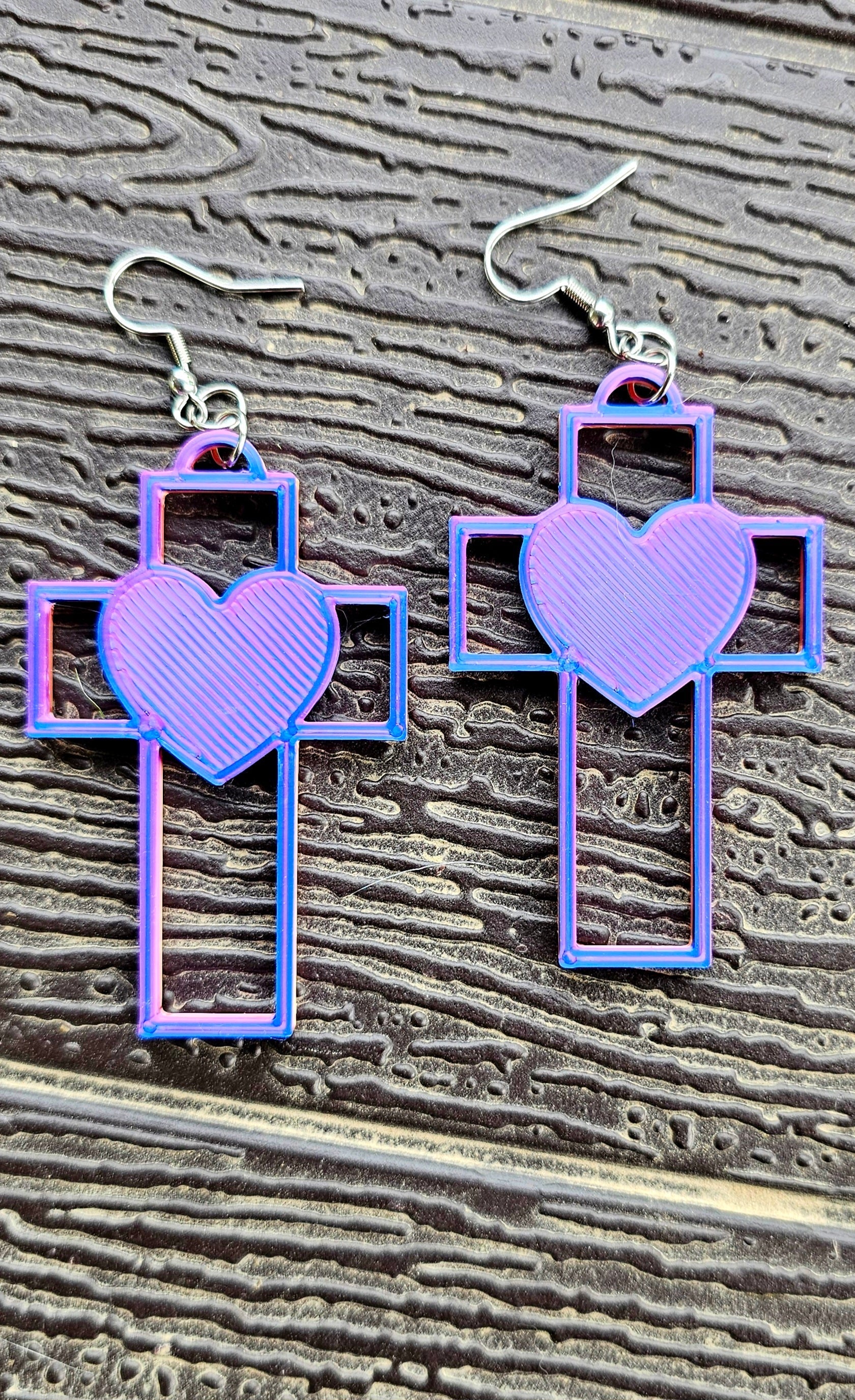 3D Print Christian Cross Faith Earrings Made in America Baha Ranch Western Wear