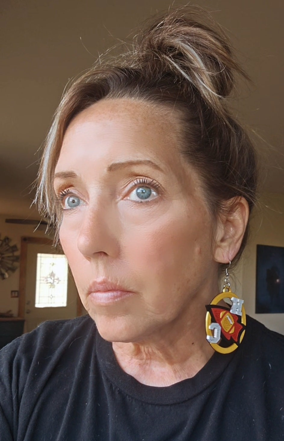 3D Print Chiefs Earrings Keychain Red Kingdom Kansas City KC Football Baha Ranch Western Wear