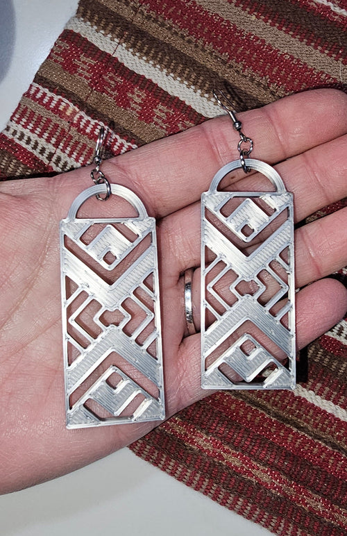 3D Print Southwest Aztec Western Earrings Made in America choice of colors Baha Ranch Western Wear
