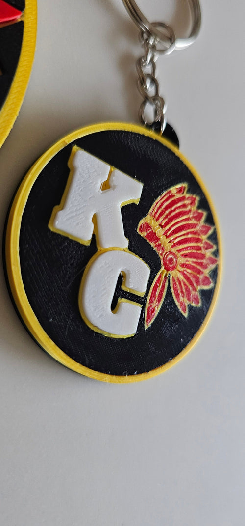 3D Print Chiefs Kc Kansas City Football Ornament or Keychain Baha Ranch Western Wear