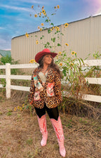 Baha Ranch Retro Pop Western Wild West Leopard Blazer Baha Ranch Western Wear