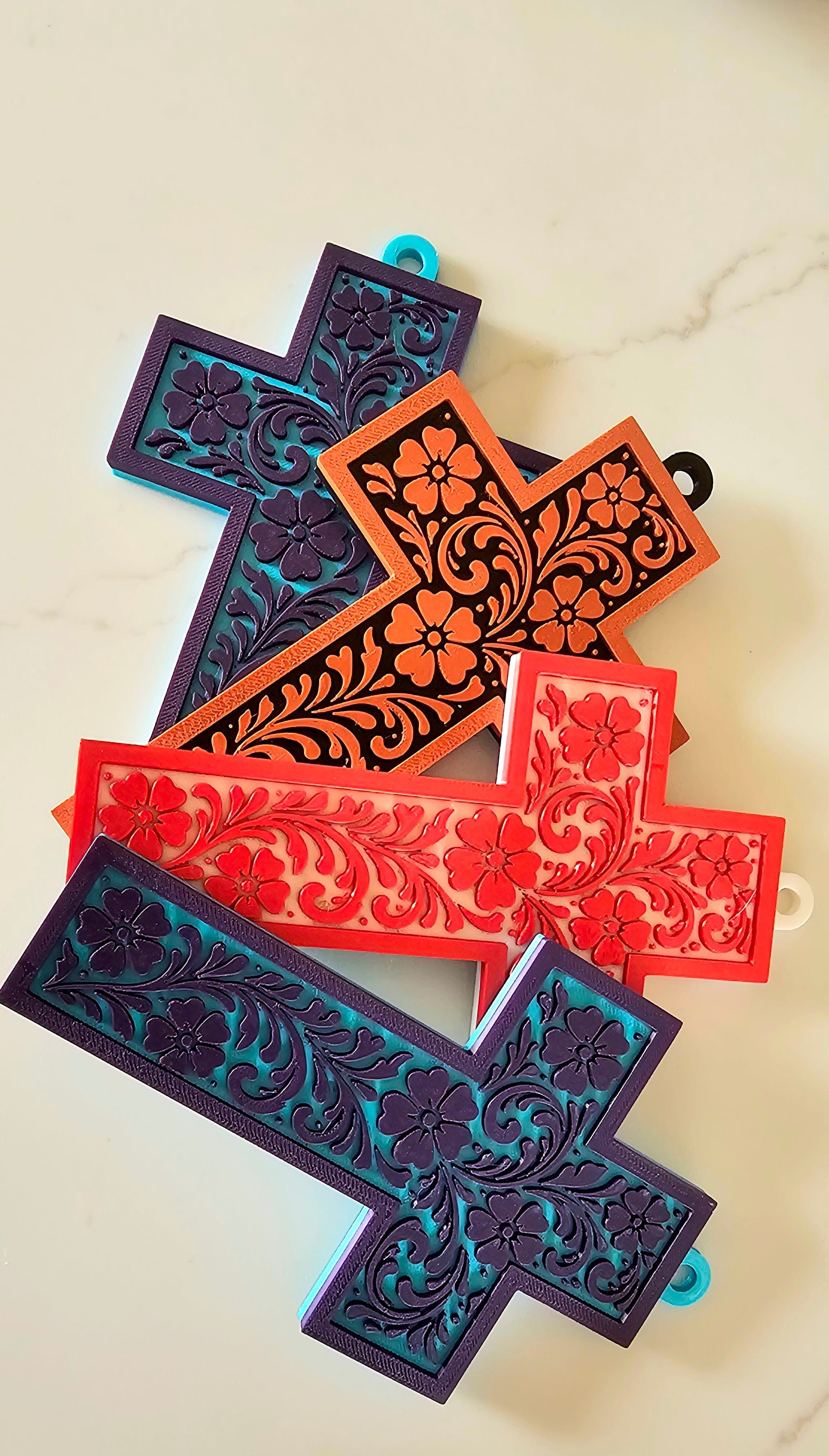 Baha Ranch 3D Faith Tooled Wall Cross or Keychain/Purse Charm Made in America Baha Ranch Western Wear