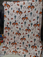 Rodeo Cowboy Throw Blanket Ultra-Soft Micro Fleece Blanket 60" x 80" Made in America Baha Ranch Western Wear