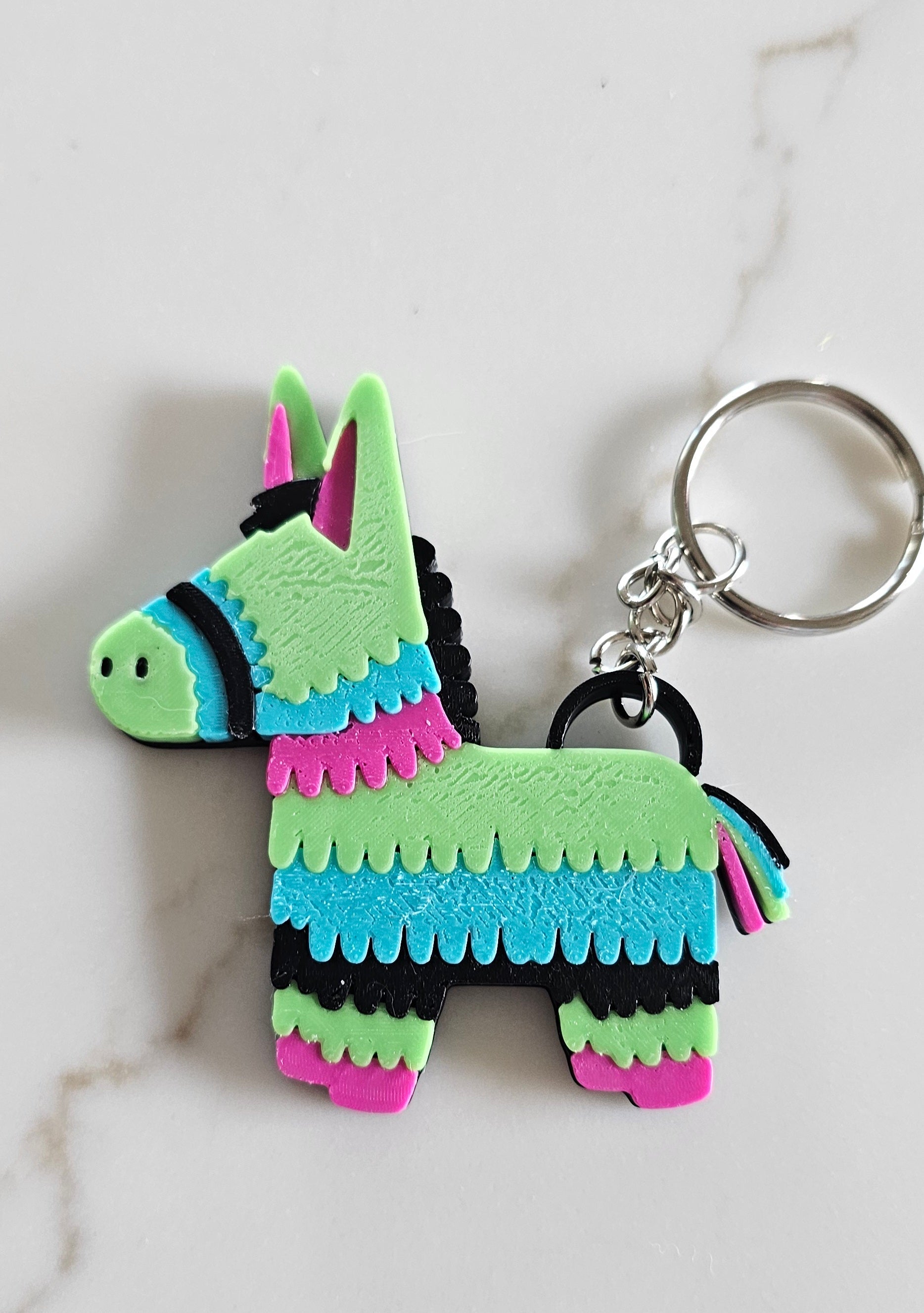 3D Print Mexico Theme Pinata Llama Donkey Party Fiesta Keychain Baha Ranch Western Wear
