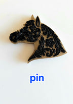 Baha Ranch Year of the Horse Tooled 3d Print Bookmark Keychain Hatpin Magnet Purse Charm Made in America Baha Ranch Western Wear