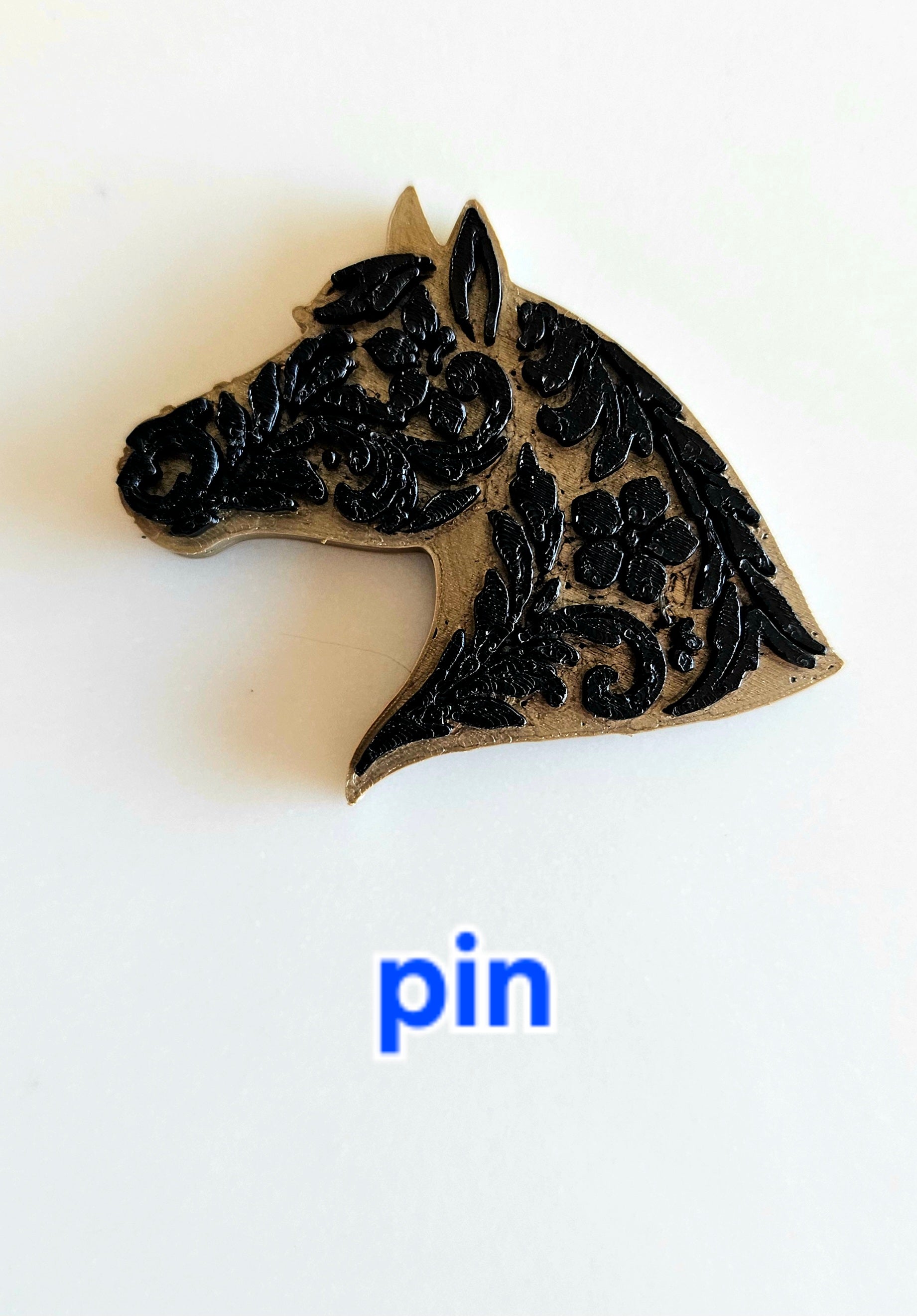 Baha Ranch Year of the Horse Tooled 3d Print Bookmark Keychain Hatpin Magnet Purse Charm Made in America Baha Ranch Western Wear