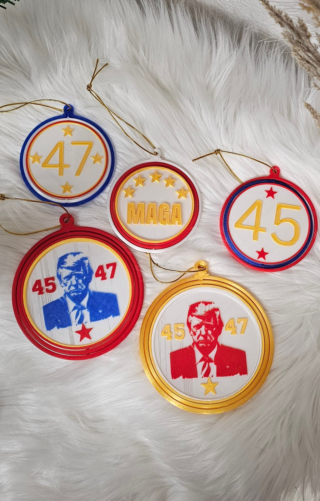 Ultimate Trump 3D Print Christmas Ornament Set Made in America Baha Ranch Western Wear