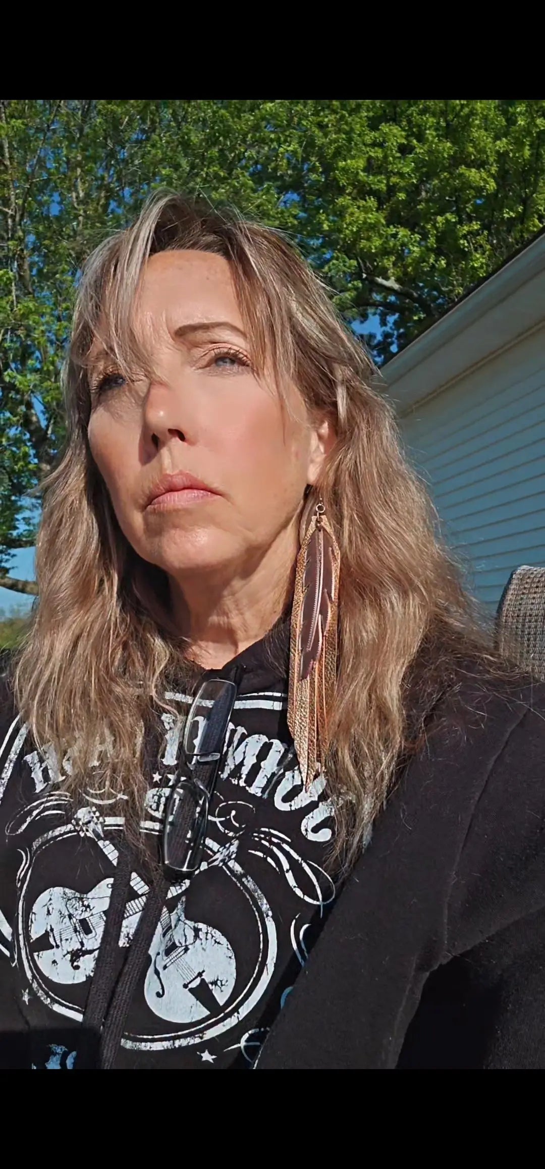 3D Printed Feather Leather Fringe Earrings Made in America Baha Ranch Western Wear