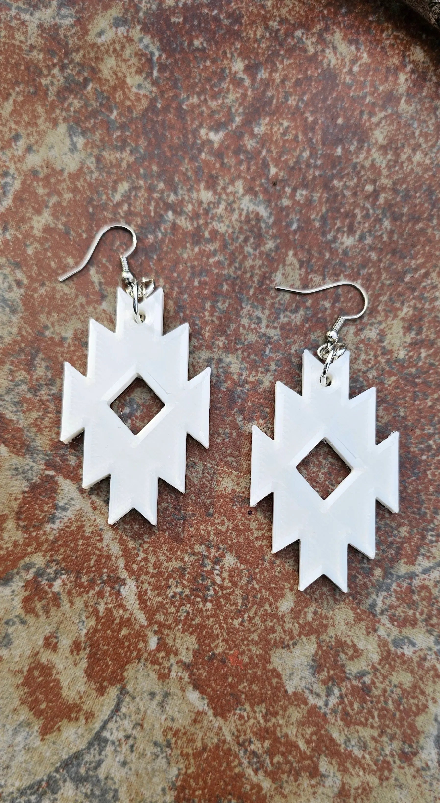 3D Print Southwestern Aztec Boho Earrings Choice of Colors Made in America Baha Ranch Western Wear