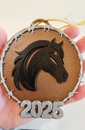 3D Print Western Barbwire Christmas Ornaments Made in America Baha Ranch Western Wear