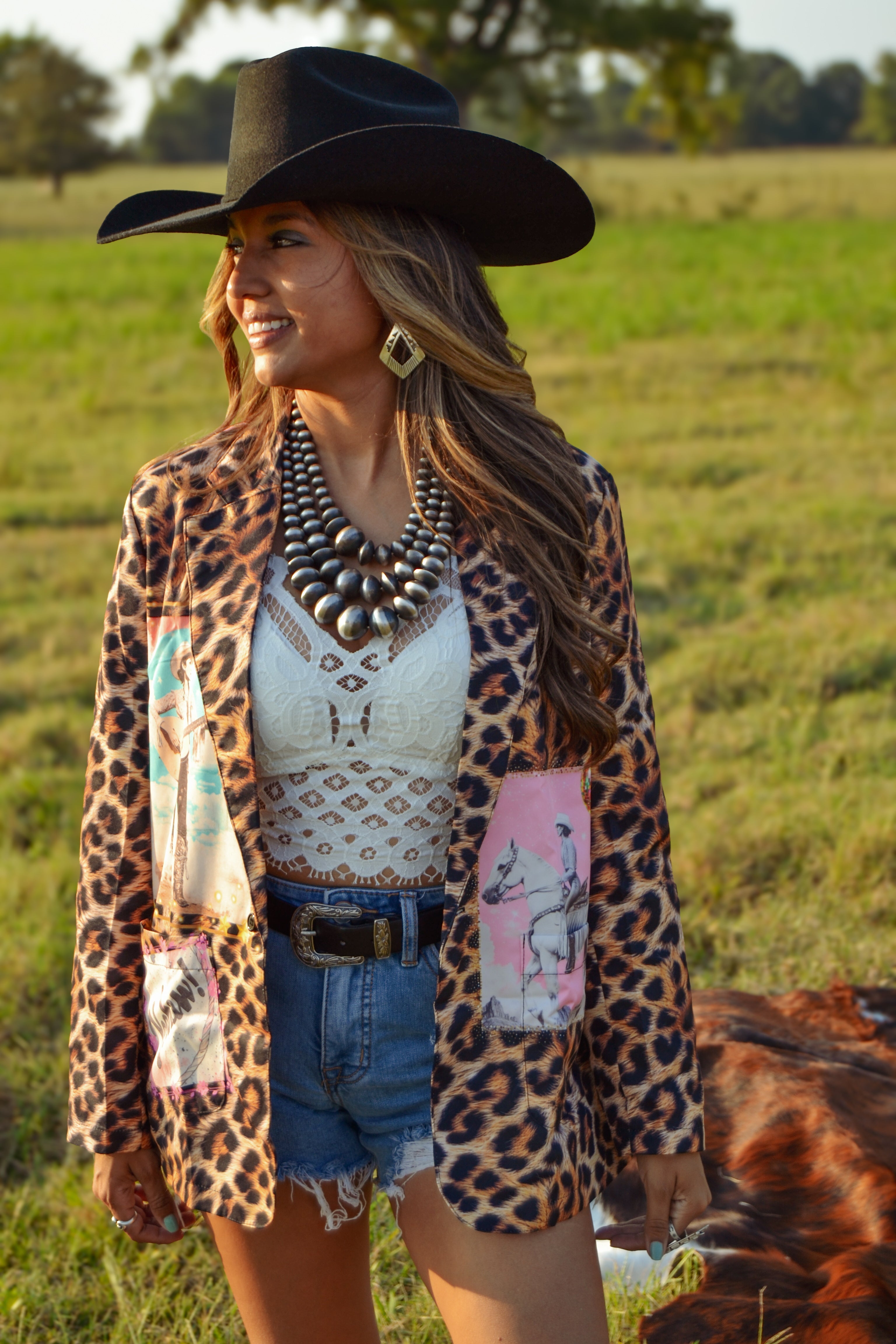 Baha Ranch Retro Pop Western Wild West Leopard Blazer Baha Ranch Western Wear