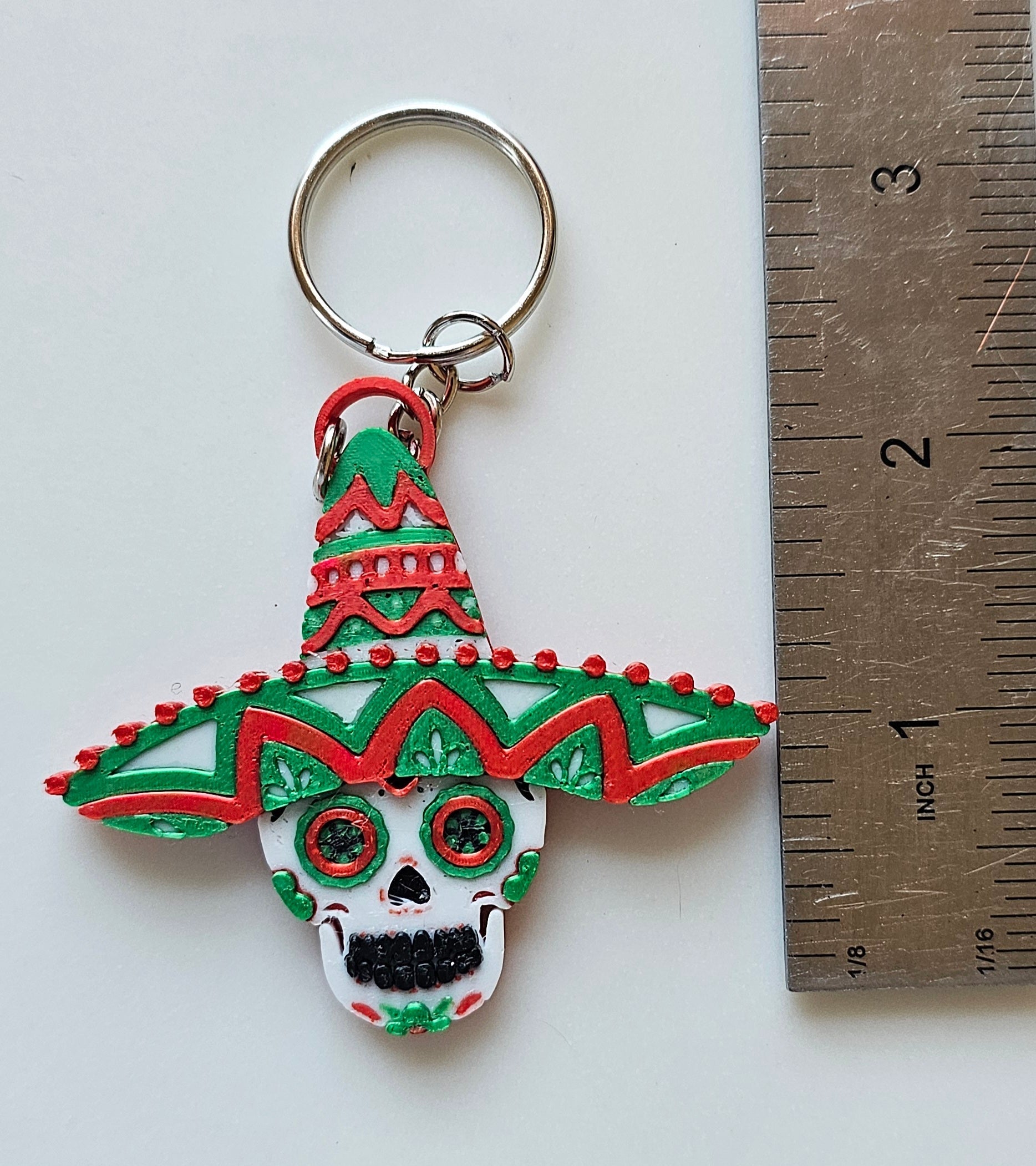 Choice of 3D print Keychains Mexico Cinco de Mayo Chili Sugar Skull Made in America Baha Ranch Western Wear