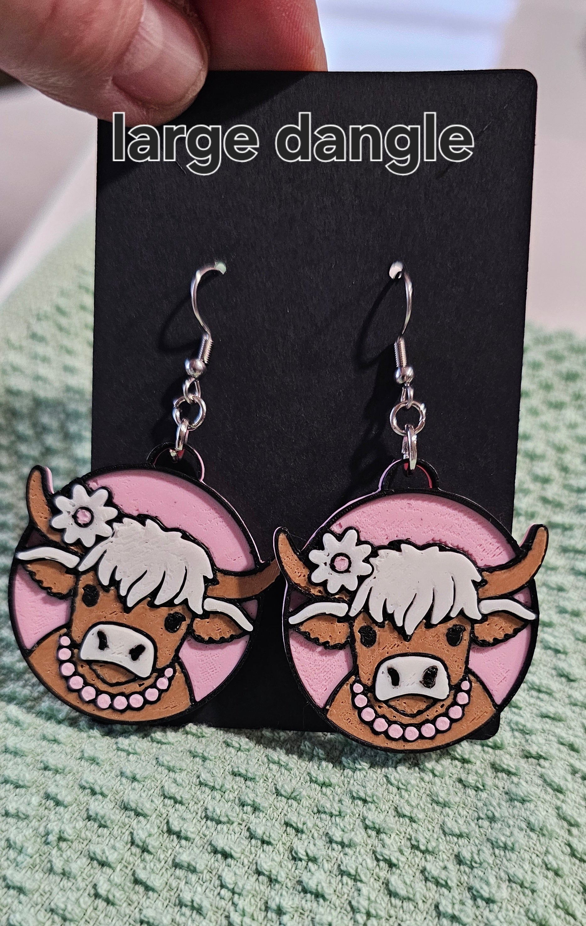 3d Western Cowgirl Cowboy Highland Cow Theme - Necklace, Purse Charm, Earrings, Keychain, Magnet Baha Ranch Western Wear