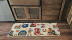 Baha Ranch Vintage Cowboy Collage Rug Runner Indoor 60" x 22" Made in America Baha Ranch Western Wear