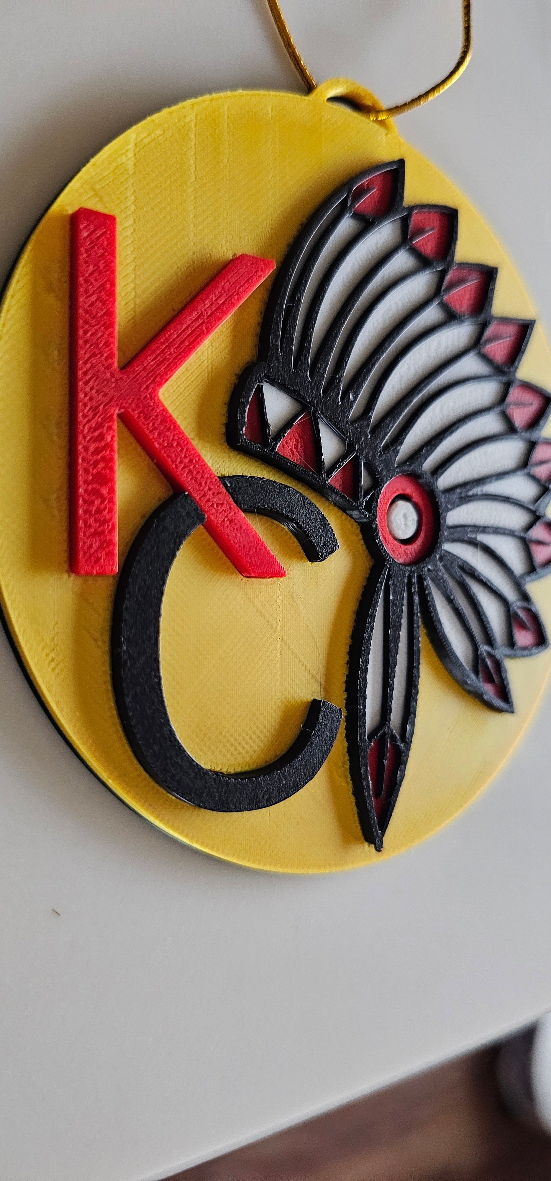 3D Print Chiefs Kc Kansas City Football Ornament or Keychain Baha Ranch Western Wear