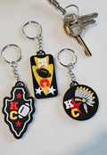 Set of 3 3D Print Chiefs Arrowhead Kc Kansas City Football Keychains Made in America Baha Ranch Western Wear