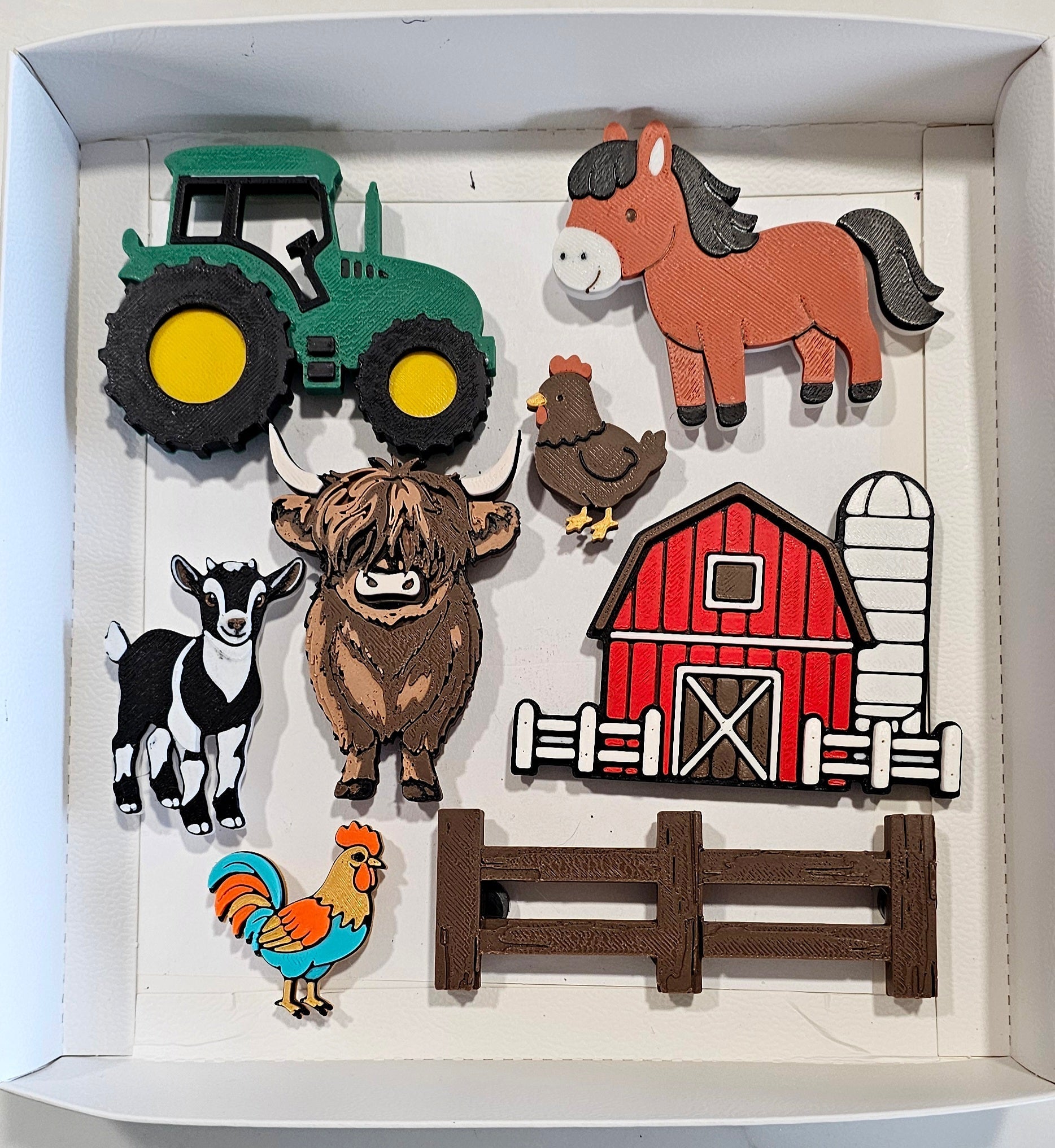 3D Highland Cow Farm Magnet Gift Set Baha Ranch Western Wear