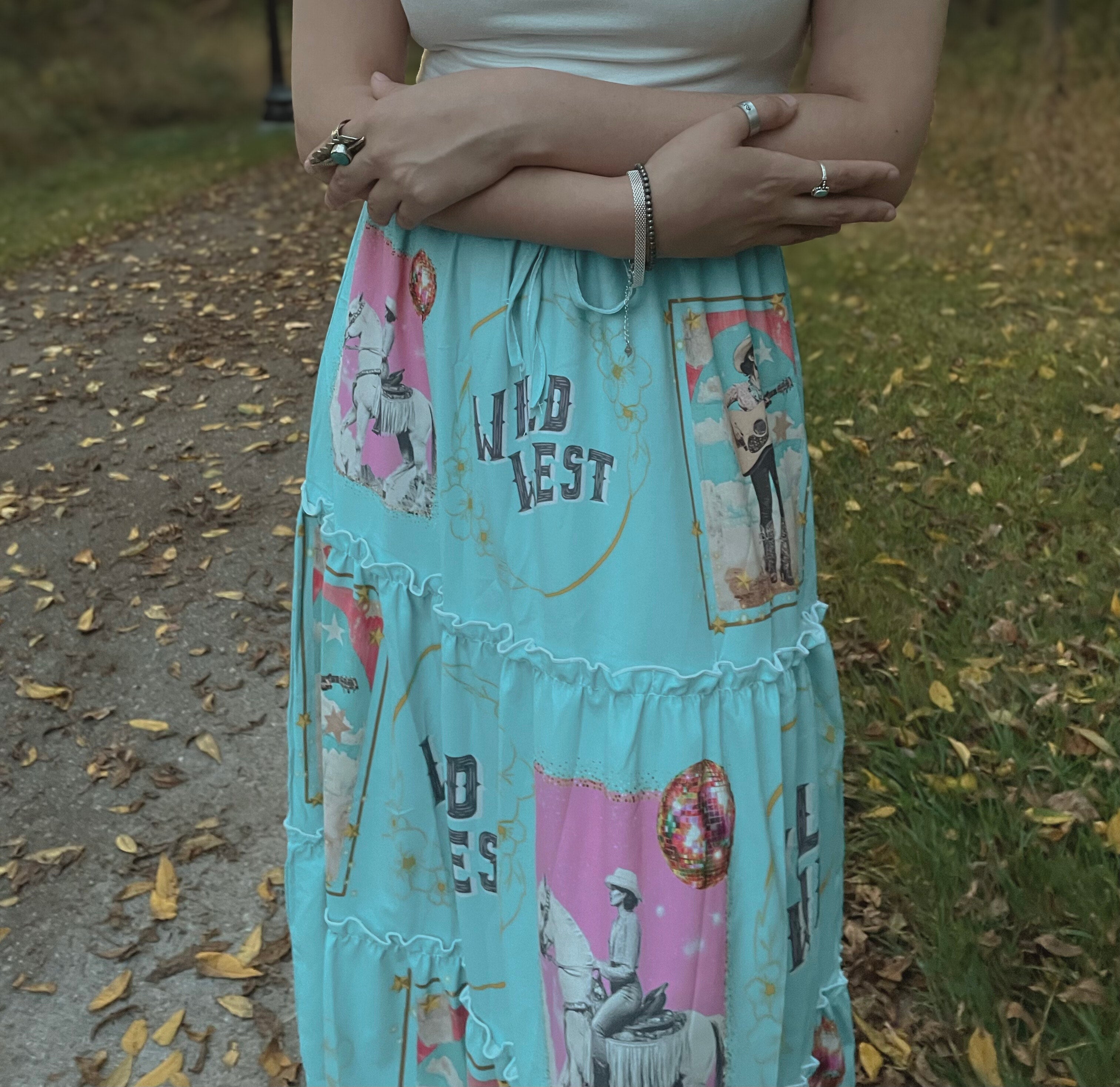 Baha Ranch Retro Pop Western Prairie Maxi Skirt Baha Ranch Western Wear