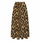 Baha Ranch Retro Pop Western Leopard Print Maxi Prairie Skirt Baha Ranch Western Wear