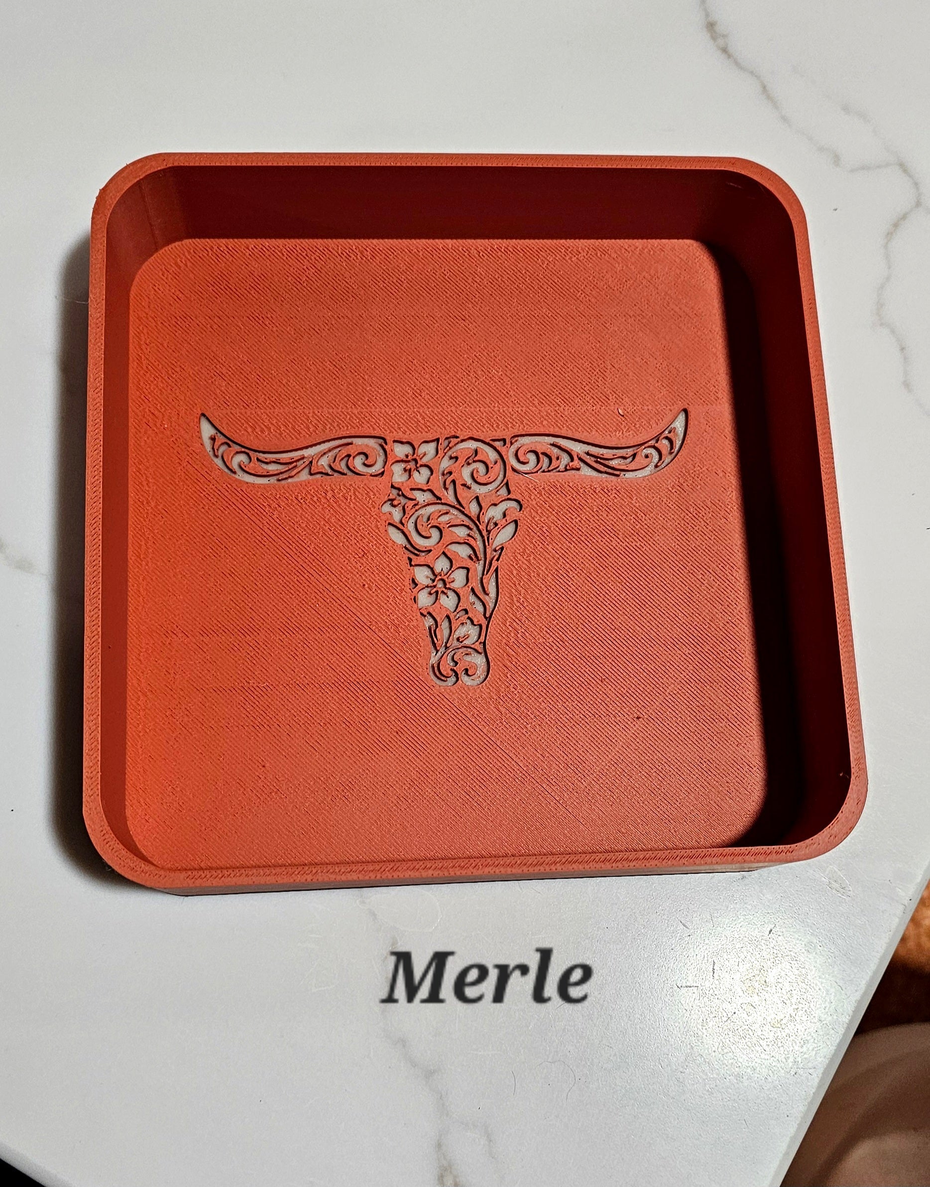 Baha Ranch 3d Print Western Longhorn Cowboy Cowgirl Accessory Tooled Tray Baha Ranch Western Wear