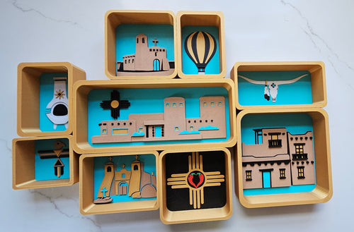 3d New Mexico Adobe Display Accessory Trinket Tray Box Choice of styles Baha Ranch Western Wear