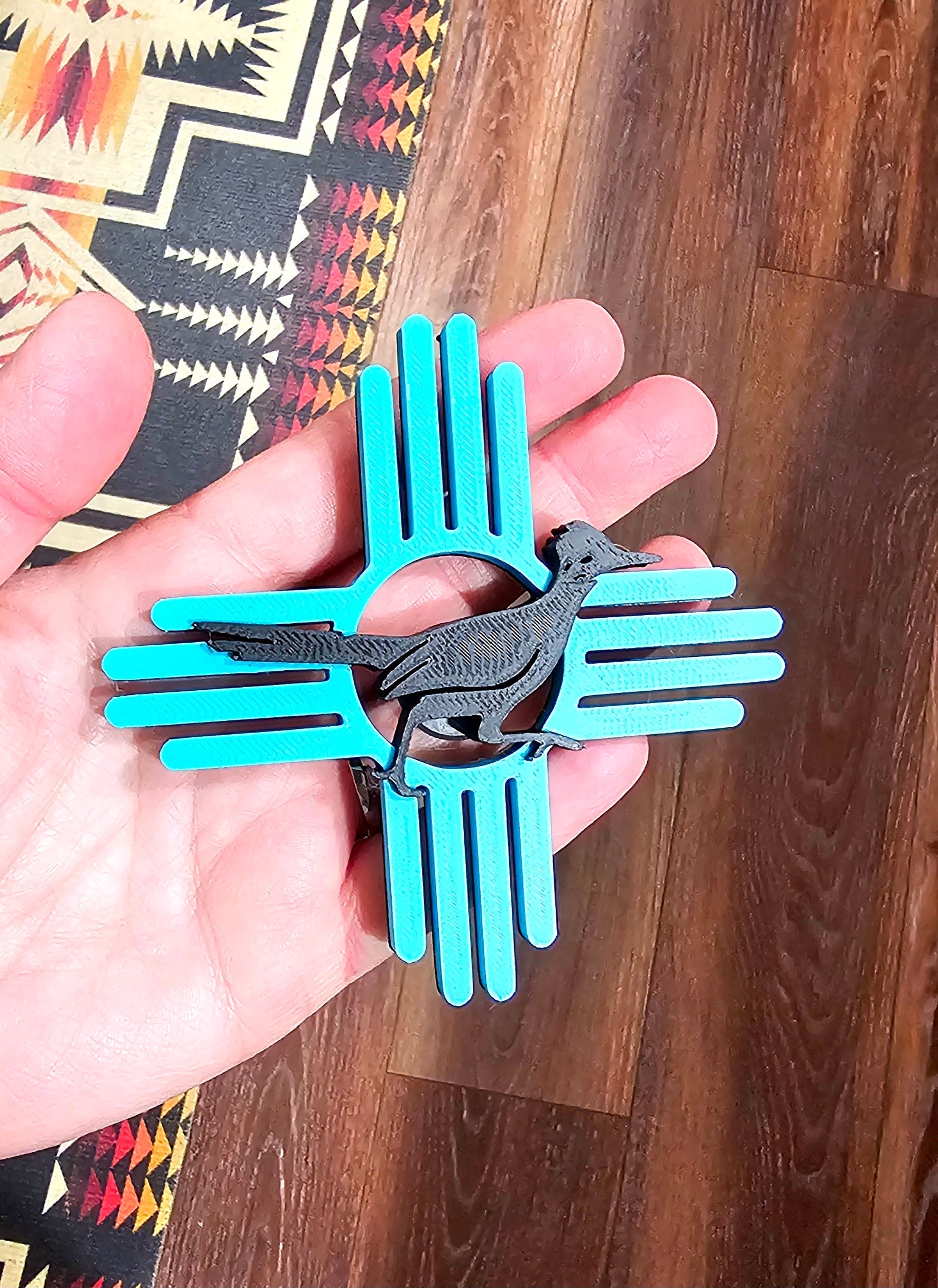 3D New Mexico Zia Magnet or Bookmark or Keychain or Earrings Baha Ranch Western Wear