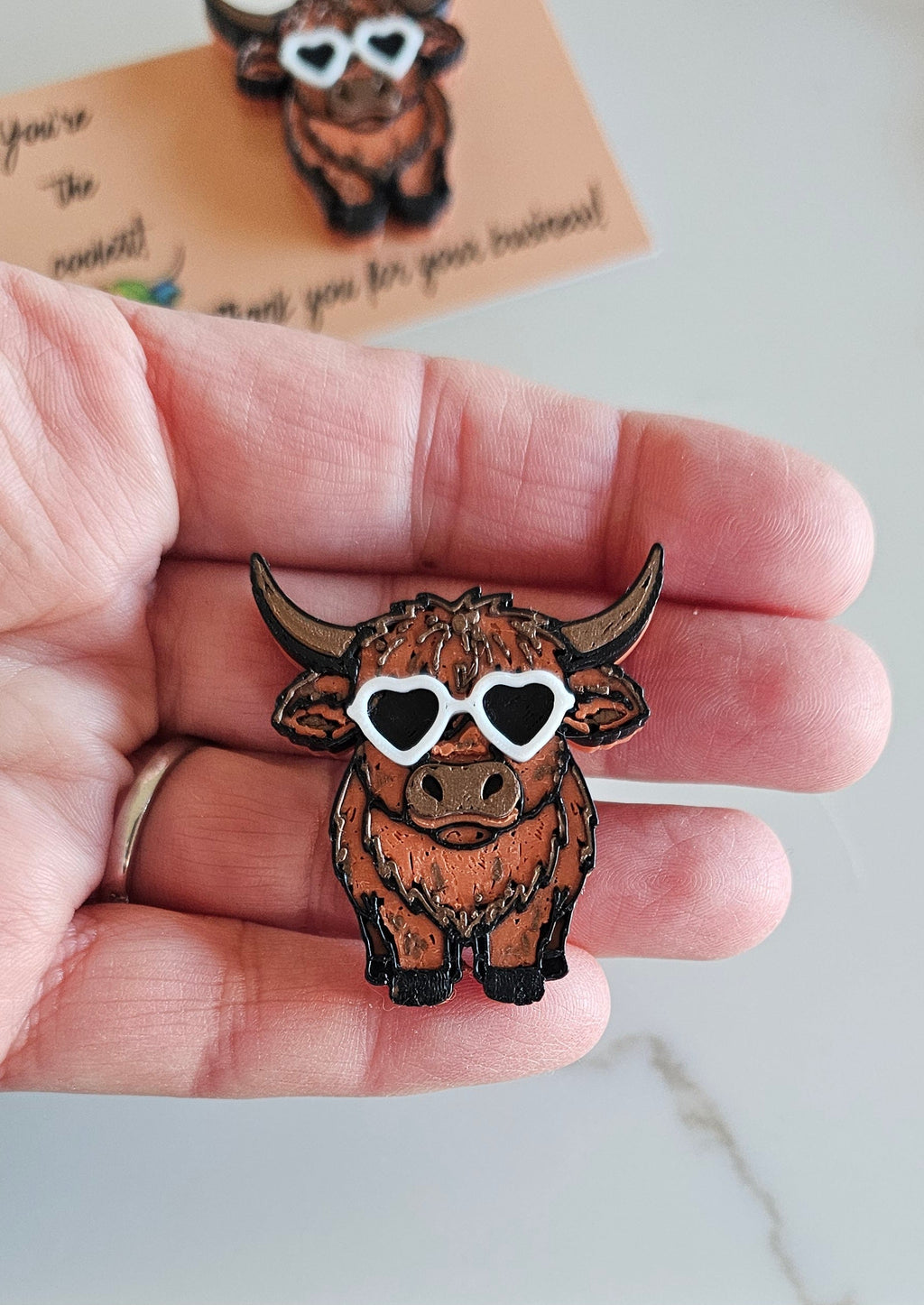 3d Printed Cool Highland Brown Cow Magnet Made in America Baha Ranch Western Wear