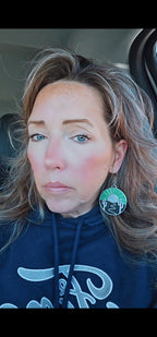Baha Ranch 3D Print Silver Silk western Earrings Choice of styles Made in America Baha Ranch Western Wear