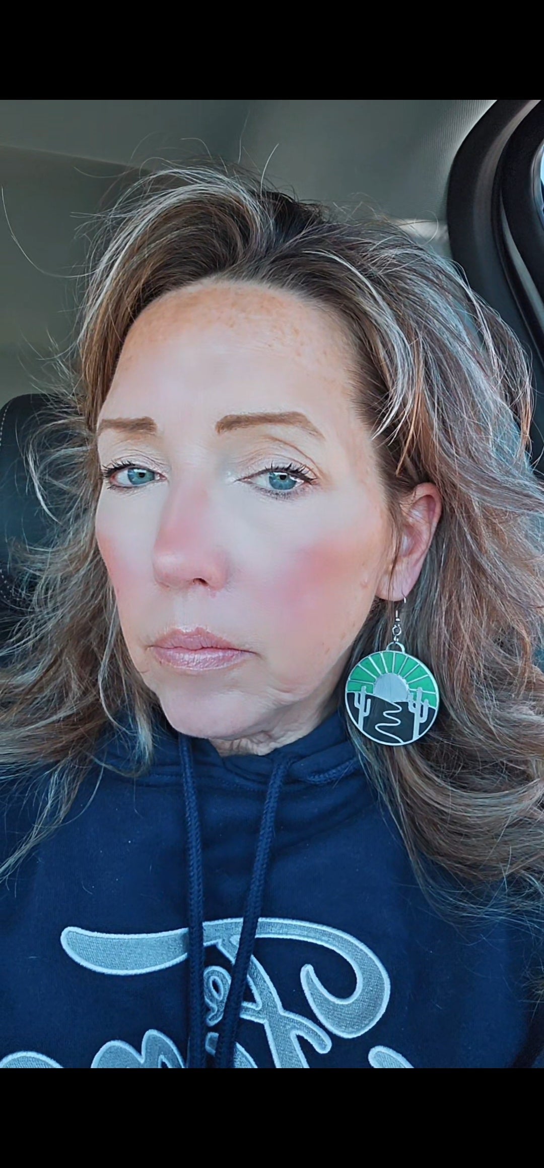 Baha Ranch 3D Print Silver Silk western Earrings Choice of styles Made in America Baha Ranch Western Wear
