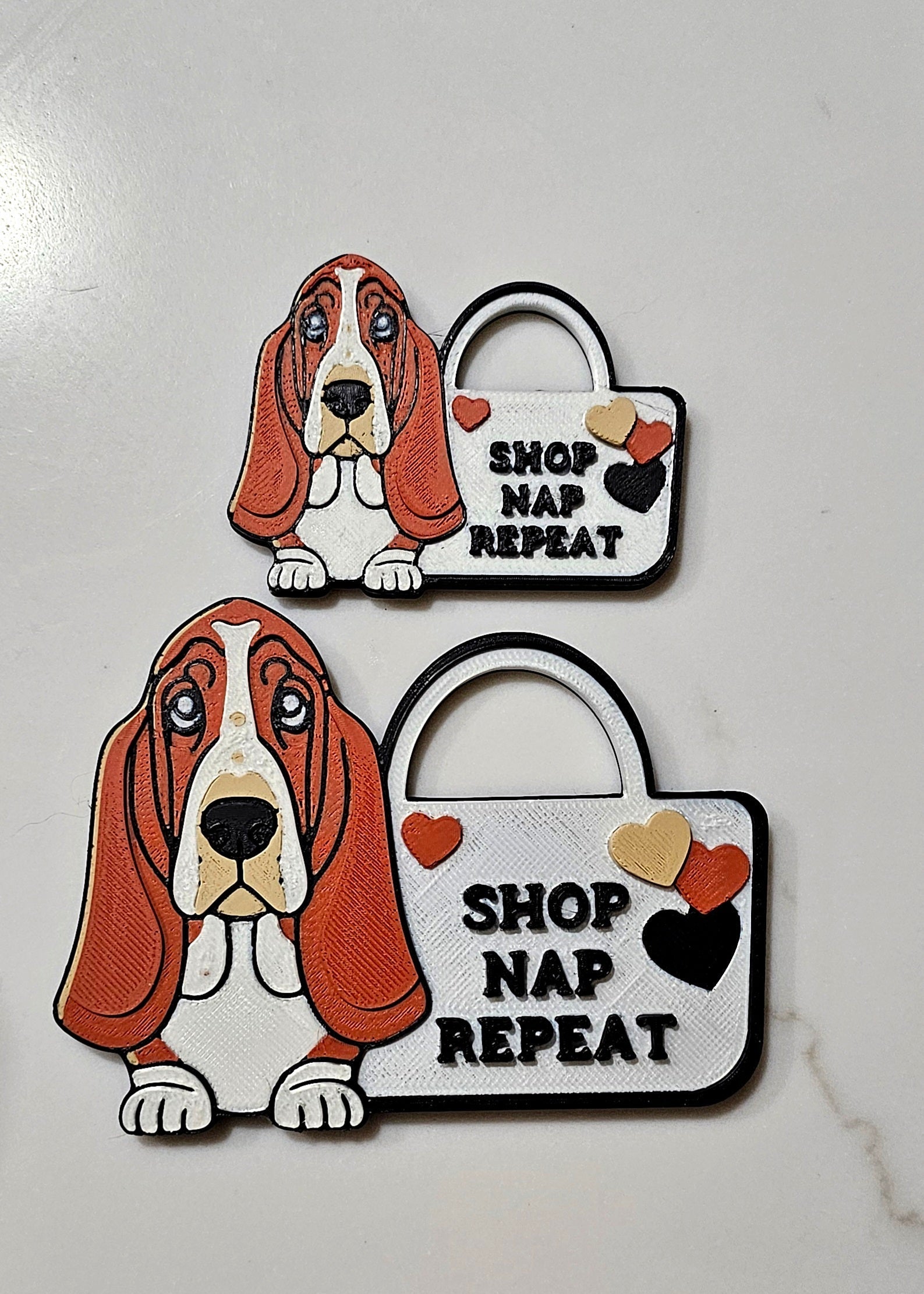3d Print Basset Hound Cute Funny Shopping Hat Pin or Magnet Baha Ranch Western Wear