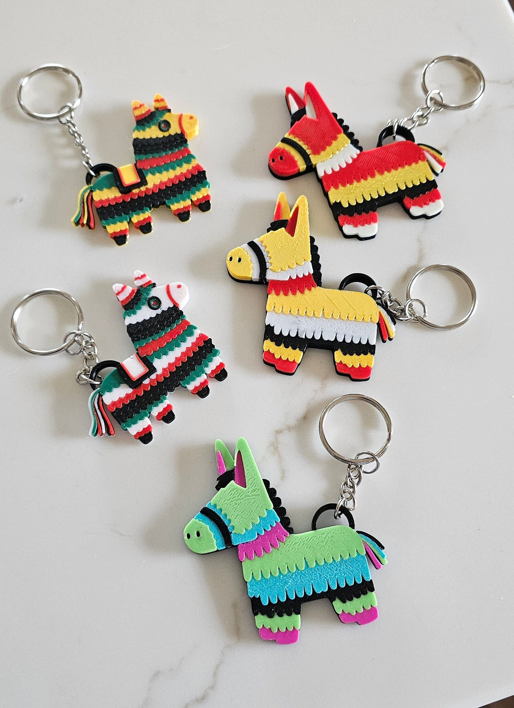 3D Print Mexico Theme Pinata Llama Donkey Party Fiesta Keychain Baha Ranch Western Wear