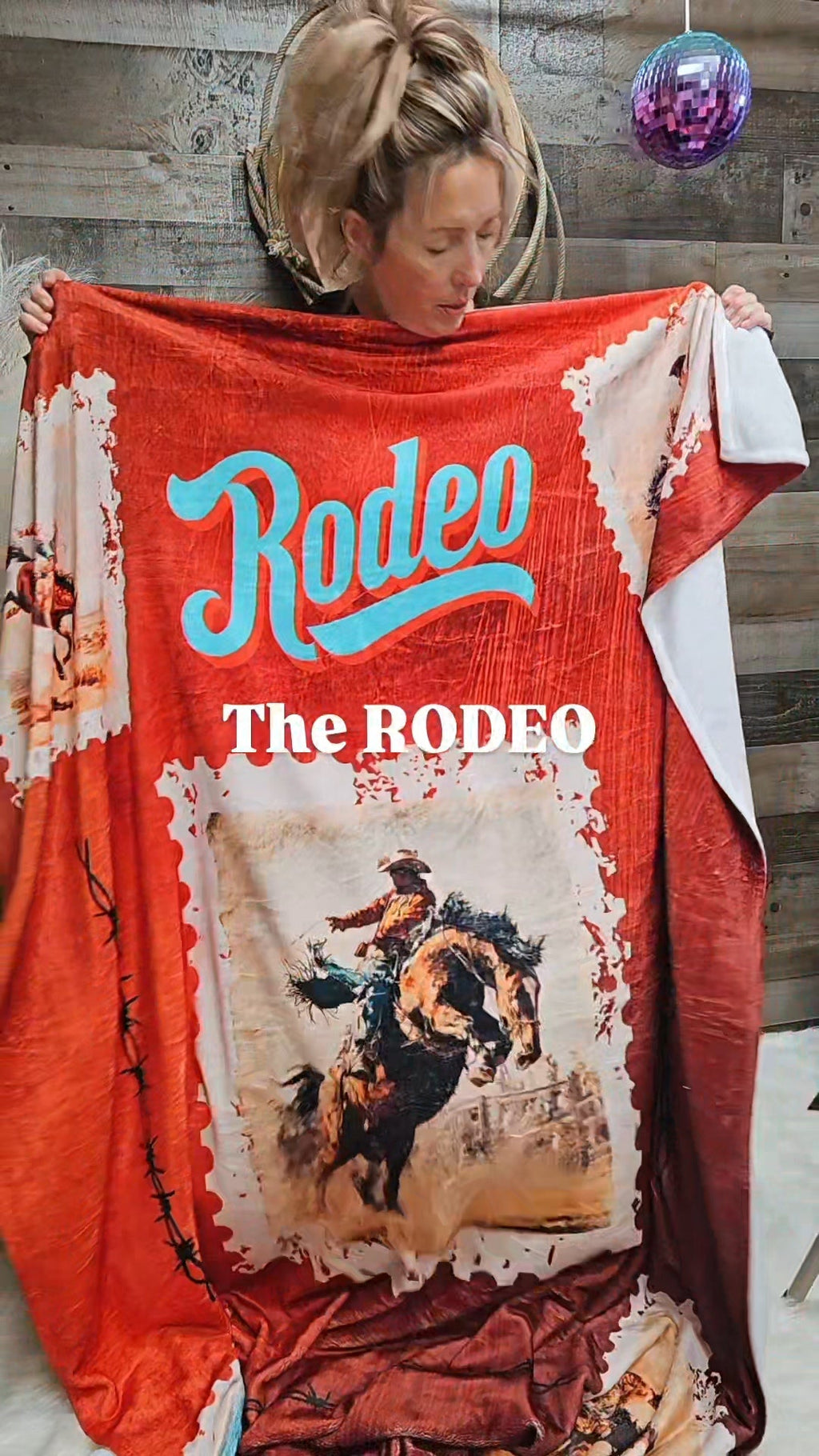 Old Rodeo Western Throw Blanket 60" x 80" Ultra Soft Made in America Baha Ranch Western Wear